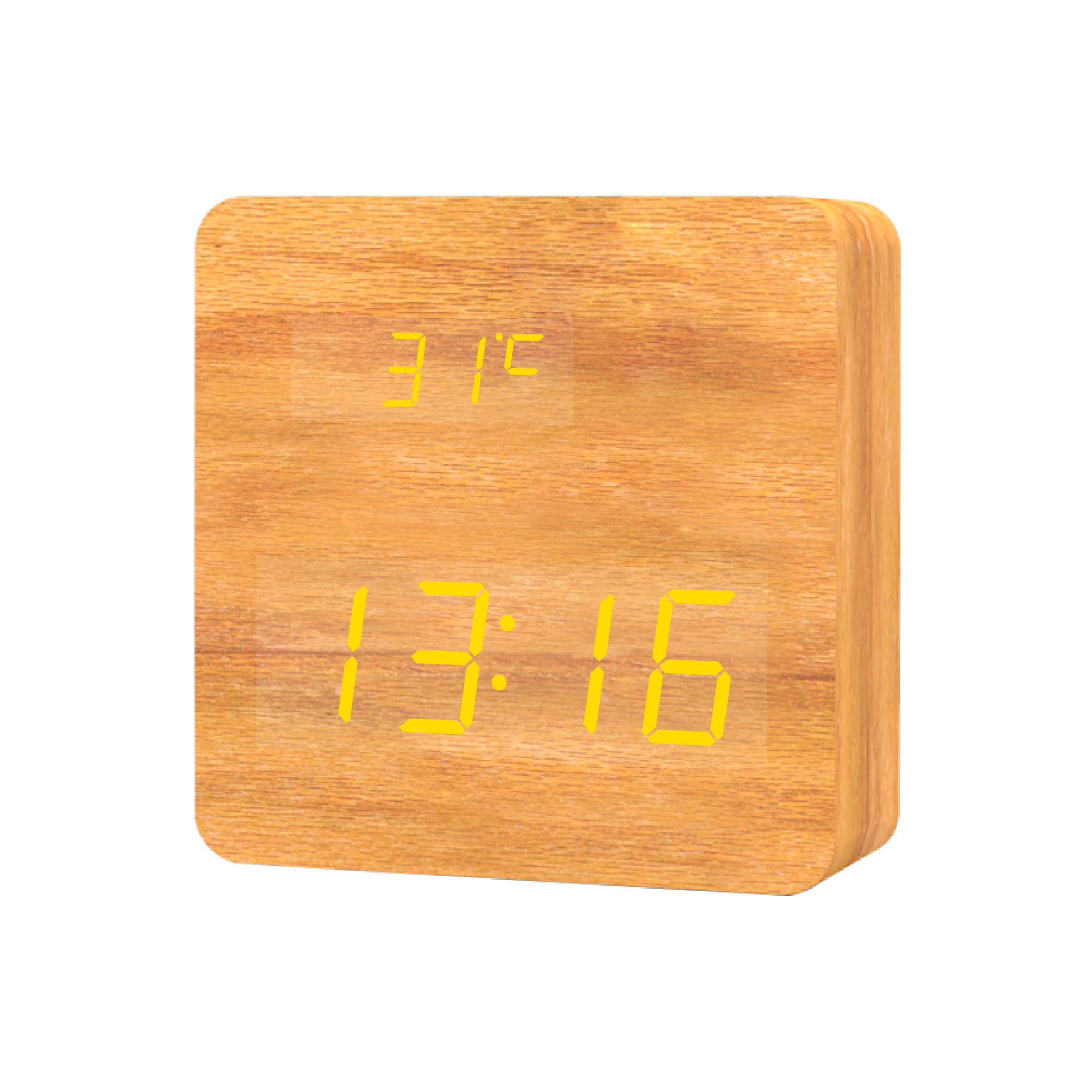 Multifunction New Digital Timer Clock Alarm Snooze Indoor Temperature for Travel/home/office Electronic Customized OEM Square