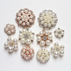 DIY Craft Supplies Pearl Rhinestone Flatback Decorative For Handicraft Bowknot Flower Buttons Decoration