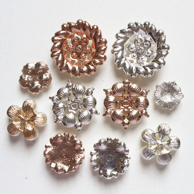 DIY Craft Supplies Pearl Rhinestone Flatback Decorative For Handicraft Bowknot Flower Buttons Decoration