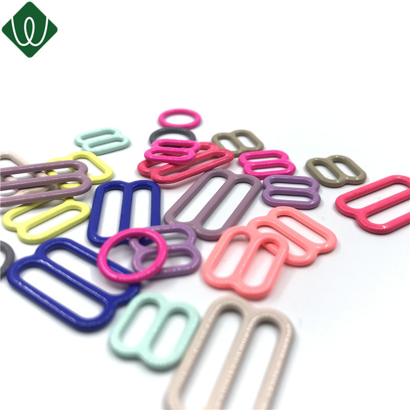 underwear accessories nylon coated ring and slider clip clasp Buckle Bra Hook and Eye