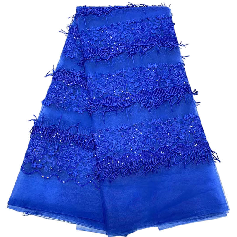 French Tulle African Lace Fabric 5 Yard with High Quality Nigerian Wedding Lace Material Soft