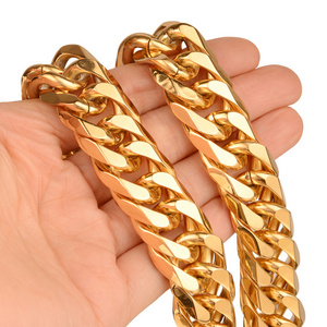 Heavy Polished Necklace Or Bracelet Men/Women Stainless Steel Silver/Gold Color Cuban Curb Link Chain