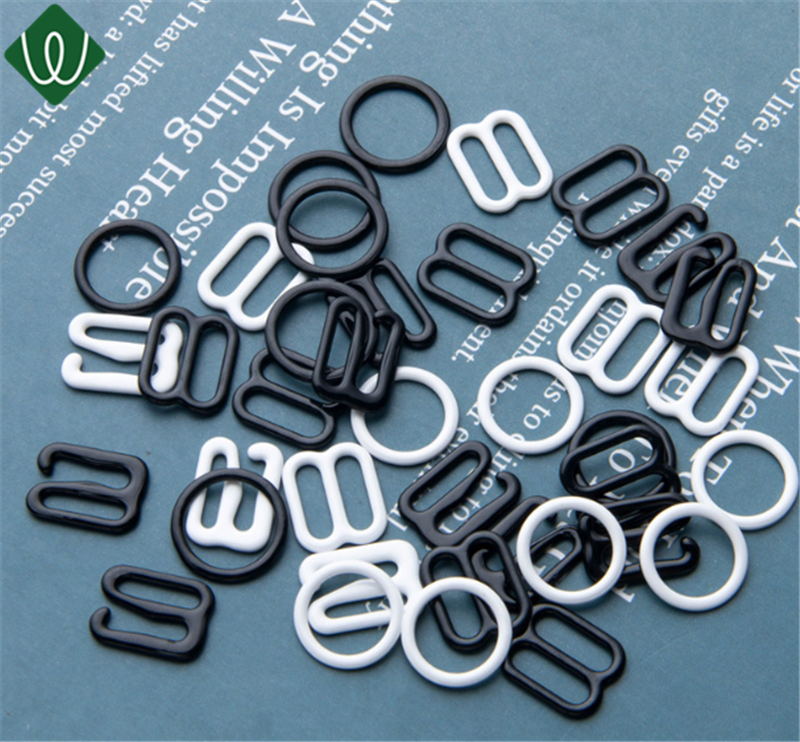 underwear accessories nylon coated ring and slider clip clasp Buckle Bra Hook and Eye