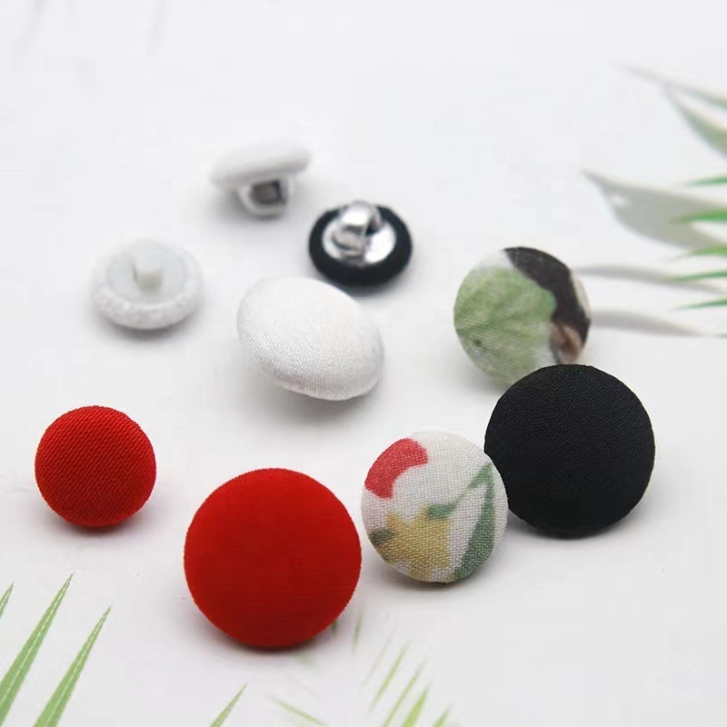 100% cotton fabric covered metal button customized fabric covered button