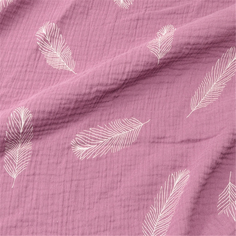 Garment fabric Hot sell wholesale 100% Cotton organic custom printed crinkle fabric muslin organic fabric for baby