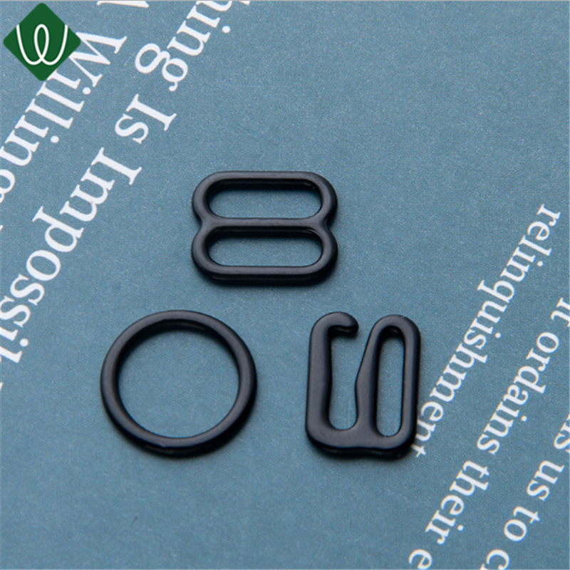 underwear accessories nylon coated ring and slider clip clasp Buckle Bra Hook and Eye