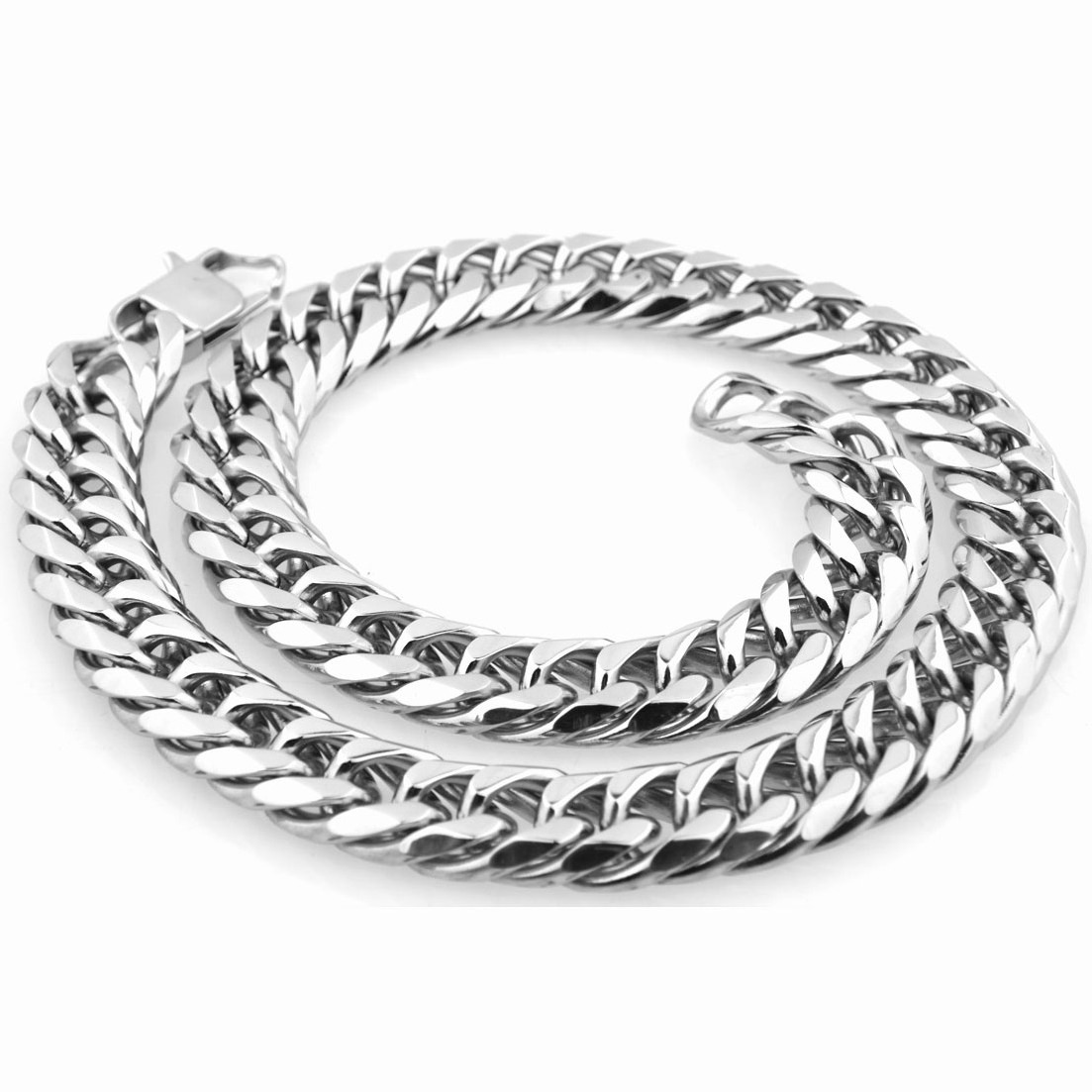 Heavy Polished Necklace Or Bracelet Men/Women Stainless Steel Silver/Gold Color Cuban Curb Link Chain