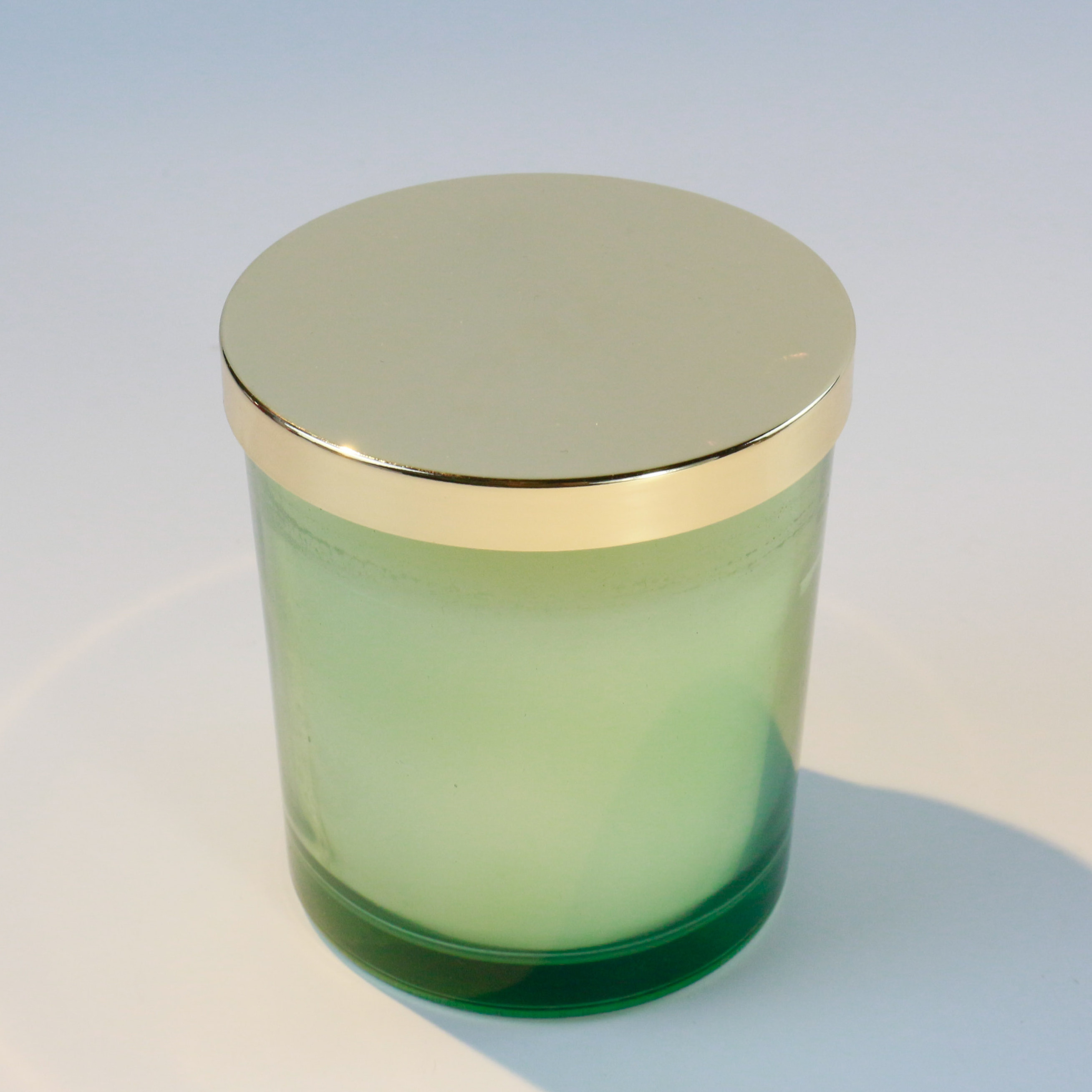 Wholesale popular Mini size Eco-Friendly 3oz yellow color frosted scented glass candle vanilla scent