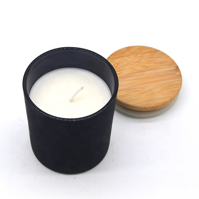 Hot selling custom fragrance black matte glass candle jar Aromatherapy scented tumbler candle