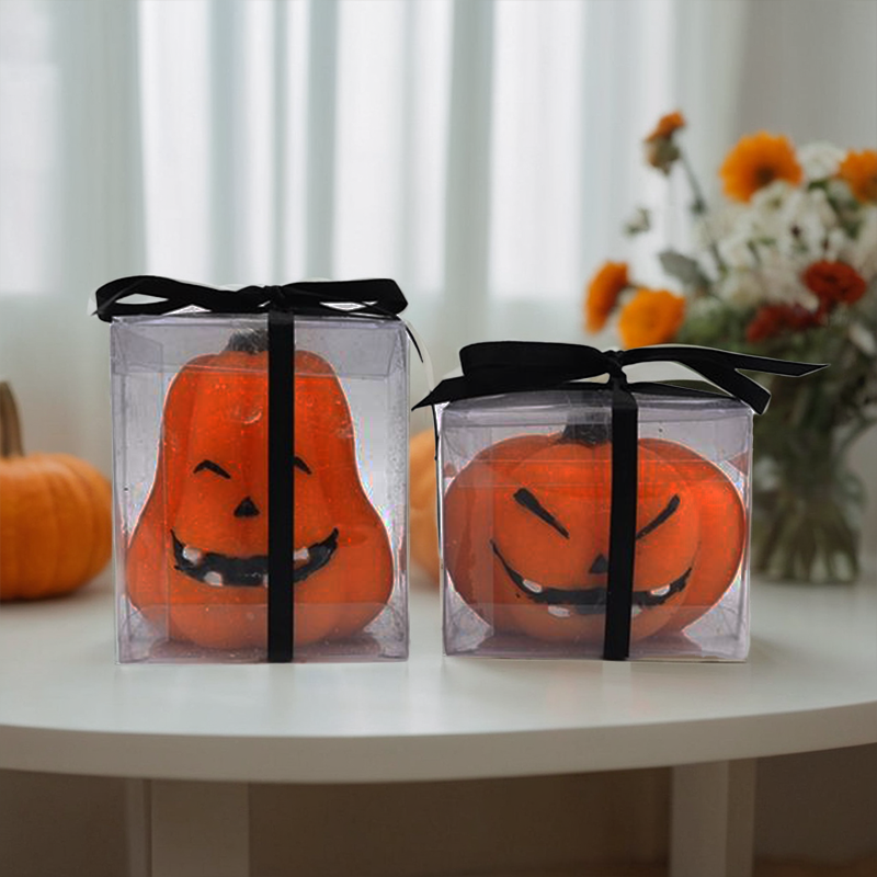 Party decoration halloween festival candle pumpkin shaped candles with PVC package box