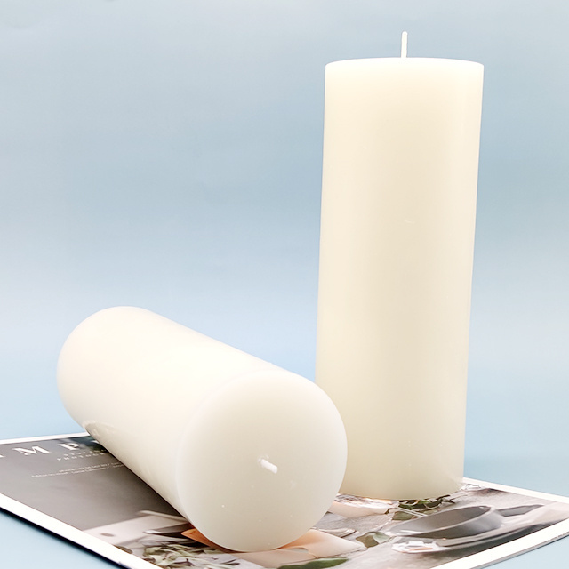 Wholesale Long Burning Time Customize Size White Unscented Pillar Candle