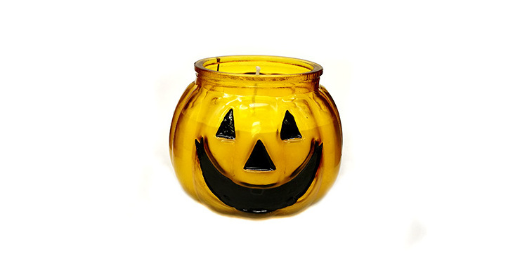 Halloween Fragrance Oils Aroma Organic Pumpkin shape Glass Jar With Lid Lighting Soy Scented Candles