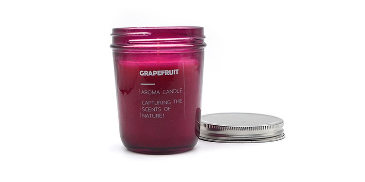 Aromatherapy colored private label scented candles in glass jar