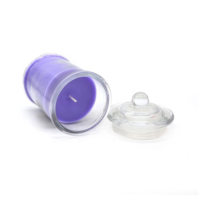 K01TK Wholesale Cheap Price 4oz Mini Size Clear Glass Candle  With Glass Lid For Home Decoration in Bulk