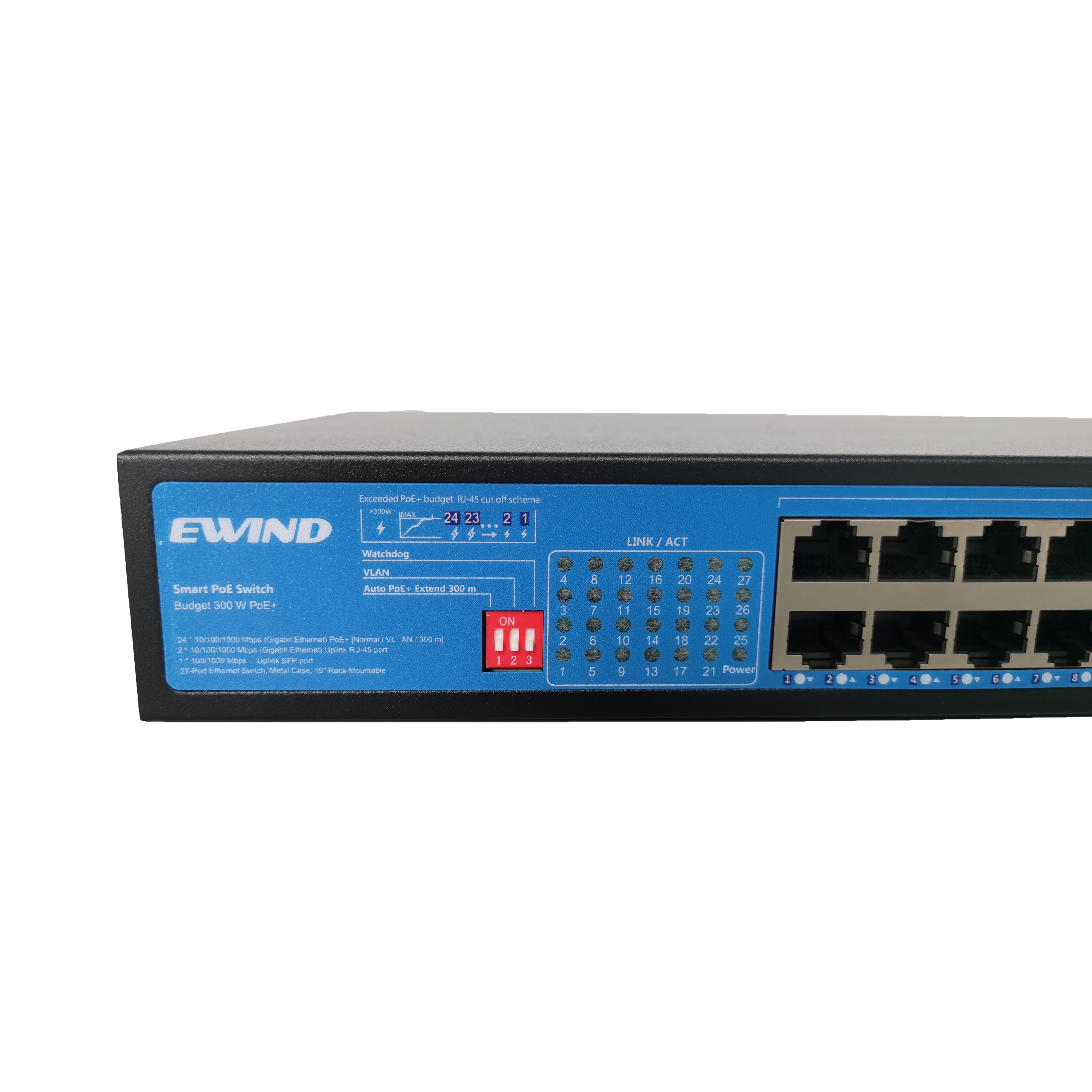 Ewind 24 Port Gigabit Passive PoE Ethernet Switch 1-8 Ports Support Watch Dog Function Vlan 250M Long Distance