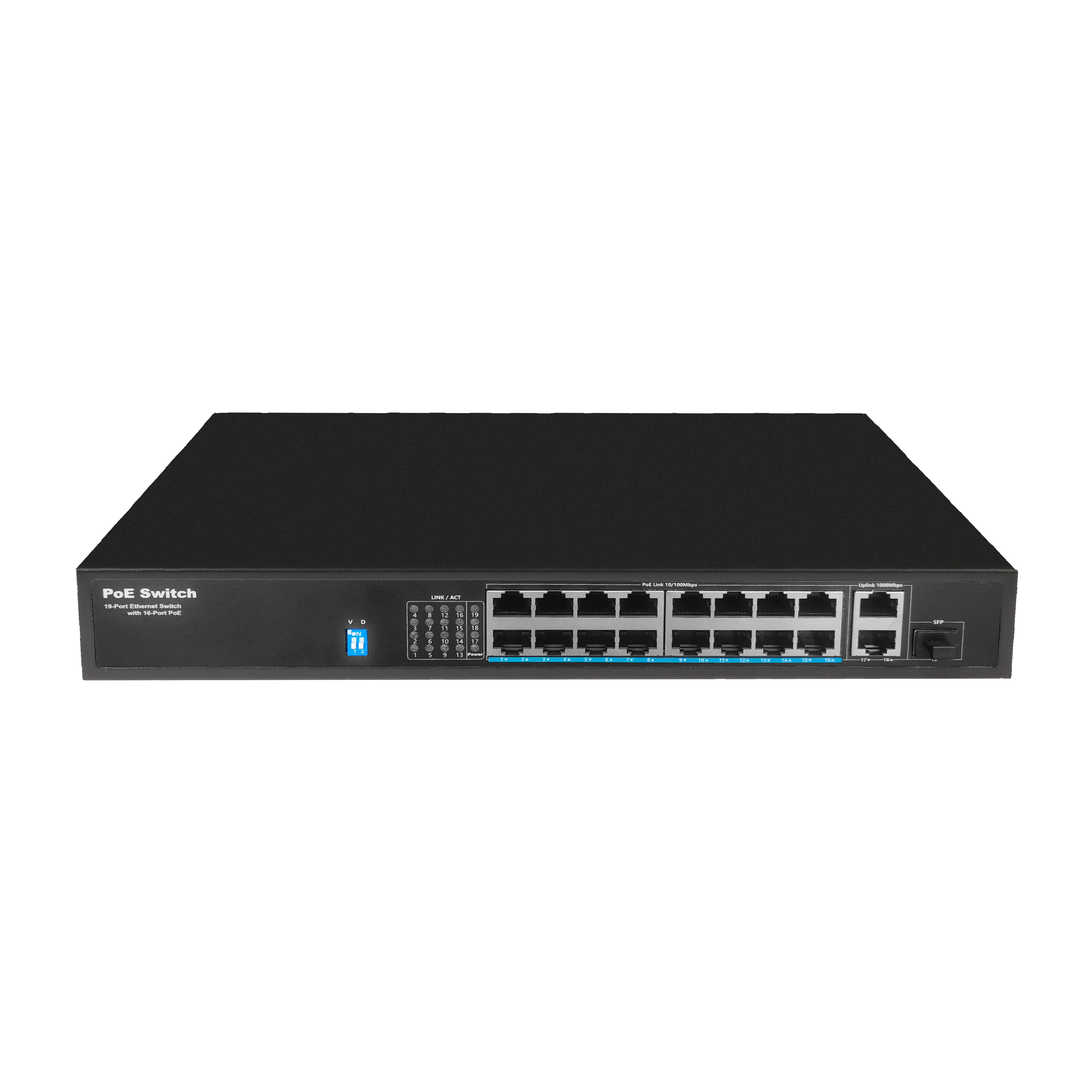 PoE Switch Manufacturer OEM 16 port 10/100/1000M network switch for AP camera router phone