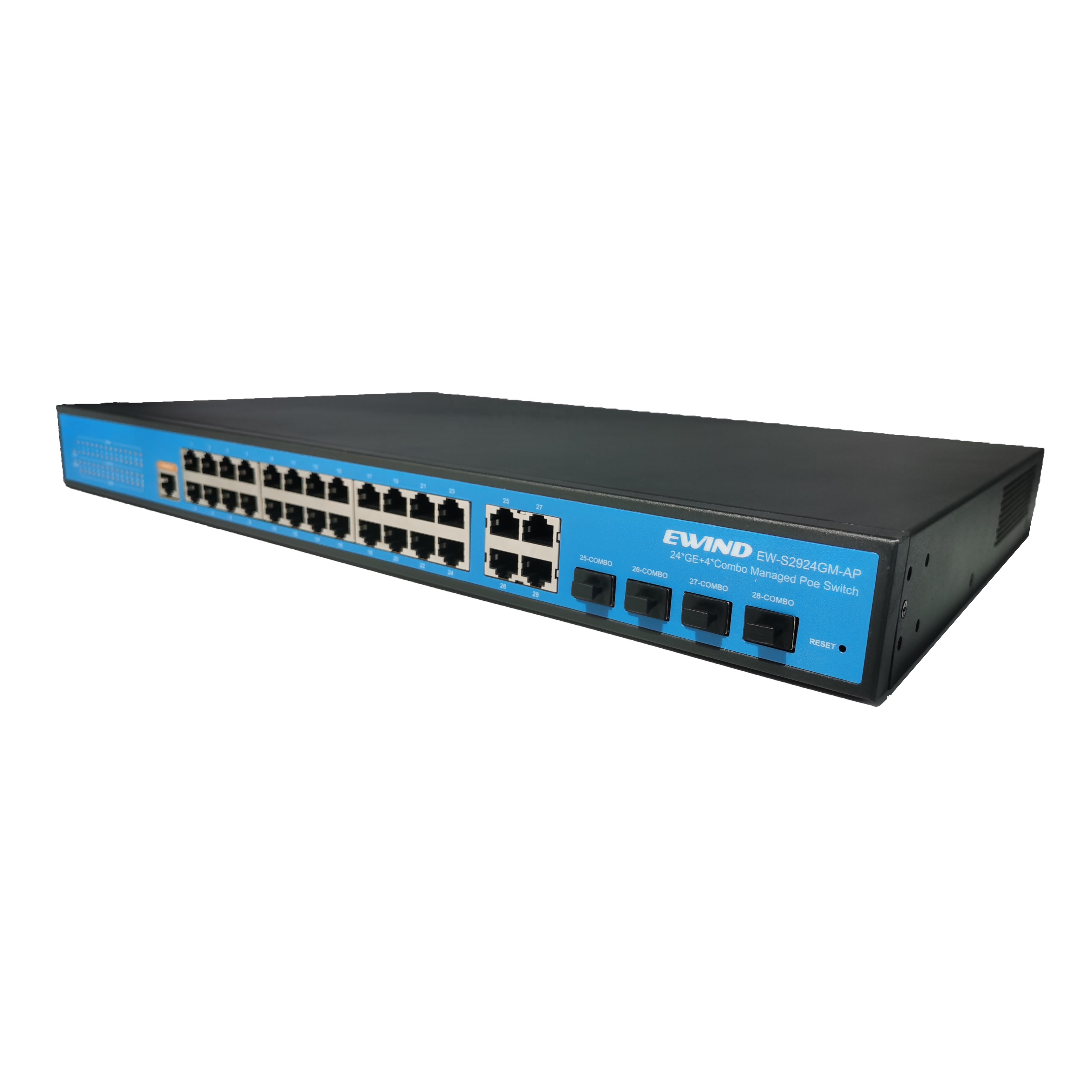 24 Port Gigabit PoE Switch 400W Managed 4 Combo Reverse Ethernet Network Switch