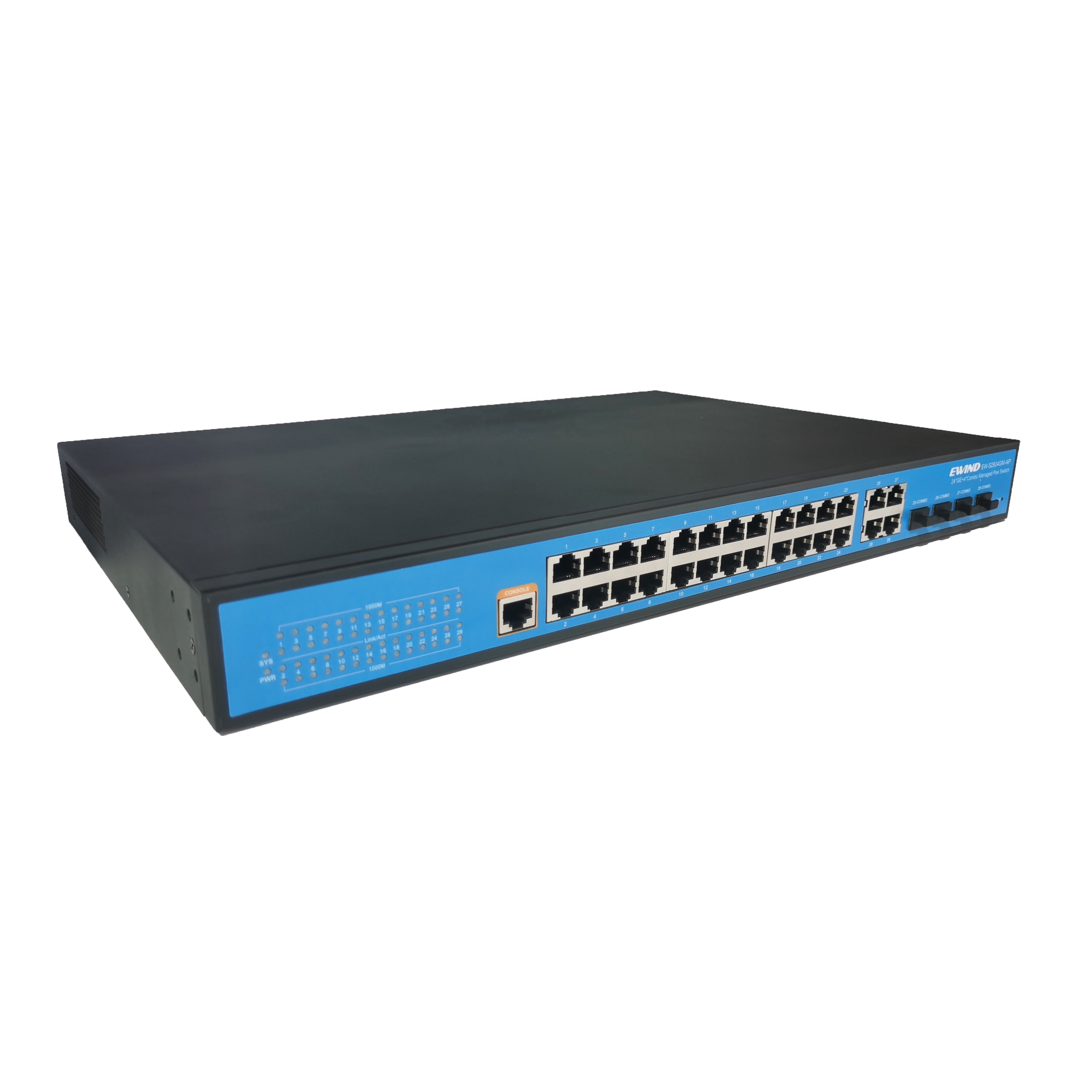 24 Port Gigabit PoE Switch 400W Managed 4 Combo Reverse Ethernet Network Switch