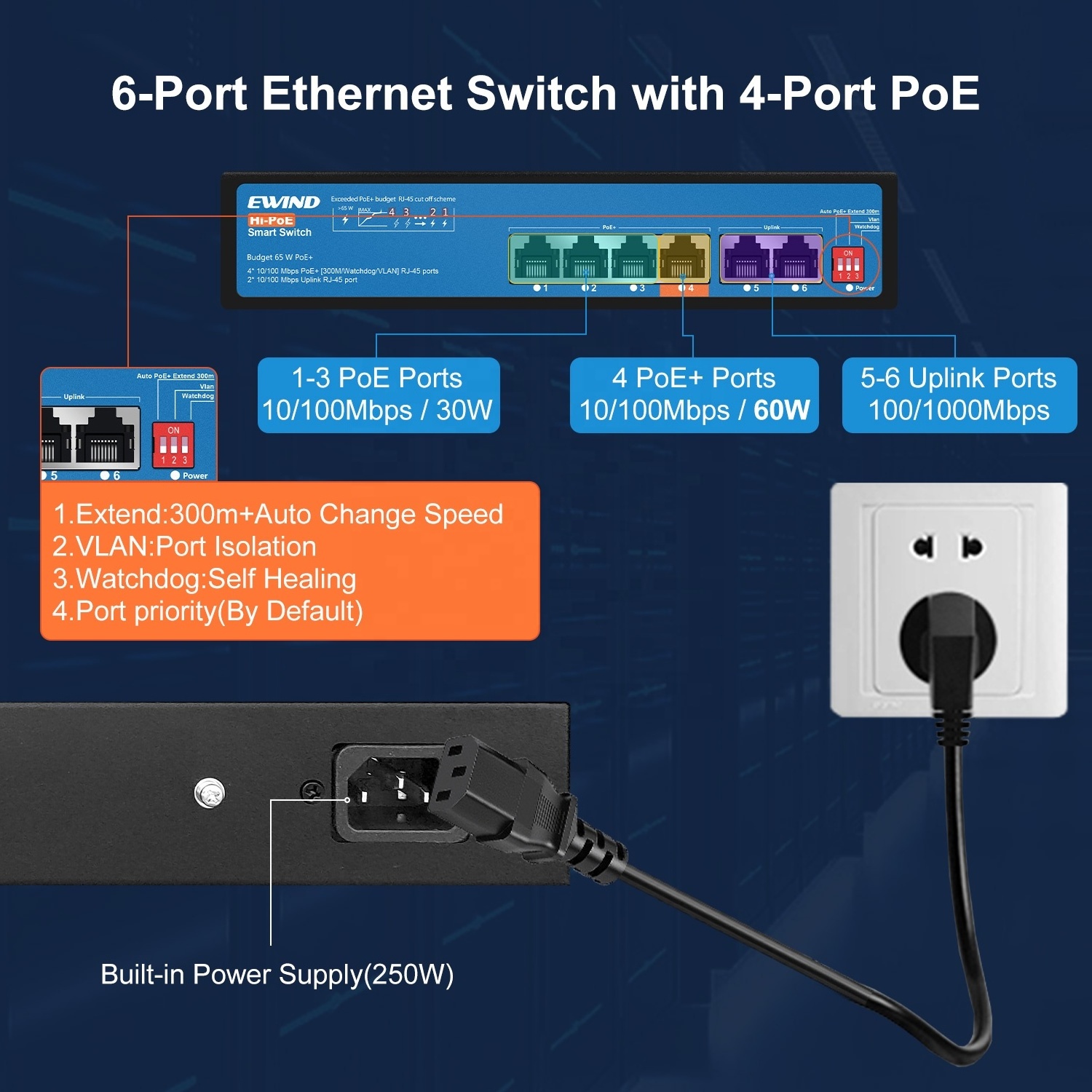 Professional Poe Switch 4/8/16/24/26/48 Port Technology Switch Original