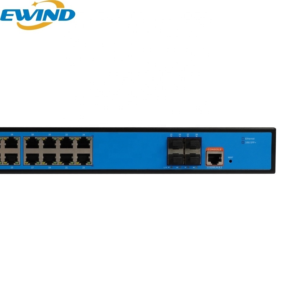 EWIND 24 Port 10/100/1000M Network Switch Standard 1U rack Built in Power adapter  L2 Managed Ethernet Switch