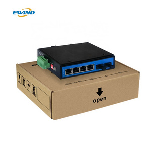 High Quality 802.3af&at Gigabit PoE 6 ports industrial ethernet switch 10/100/1000M Din rail outdoor ethernet switch