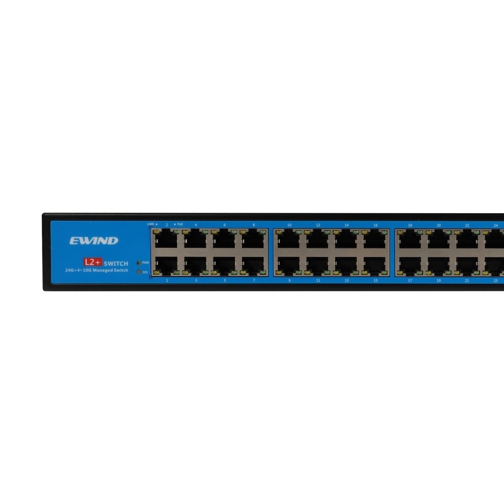 EWIND 24 Port 10/100/1000M Network Switch Standard 1U rack Built in Power adapter  L2 Managed Ethernet Switch