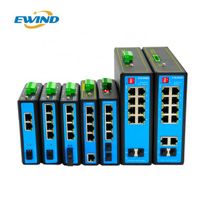 Industrial POE Switch 4/6/10/14 Ports Full Gigabit Managed Network Switch Ethernet with 2/4 SFP Fiber Solt IP40 PoE Switch