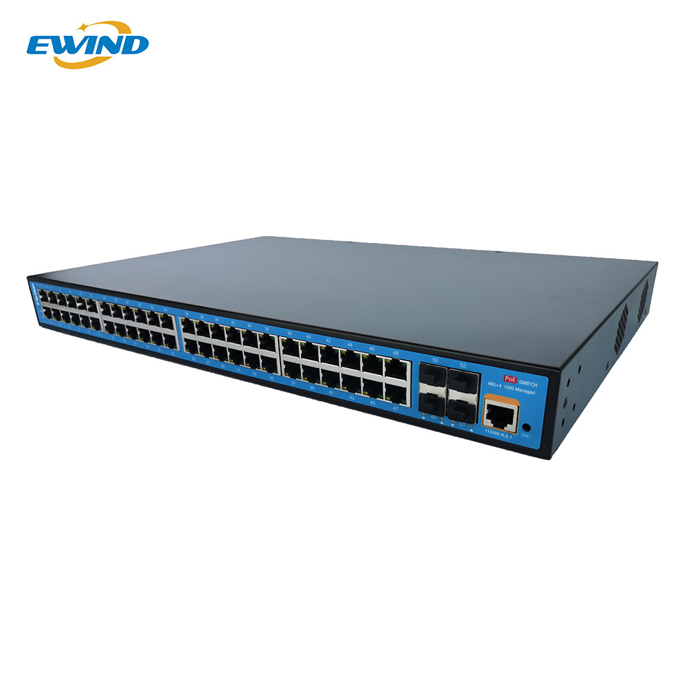 52 Port managed desktop 1000mbps network switch for business with sfp port L3 switch 10G uplink Ethernet Switches Wall