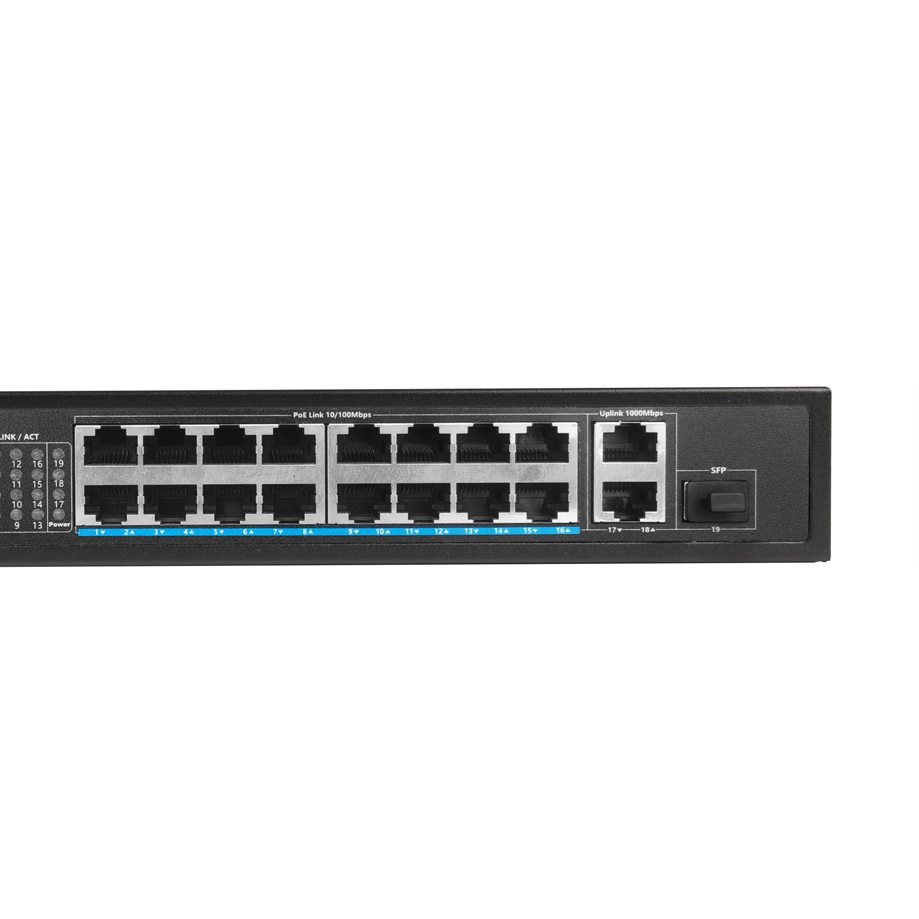 PoE Switch Manufacturer OEM 16 port 10/100/1000M network switch for AP camera router phone