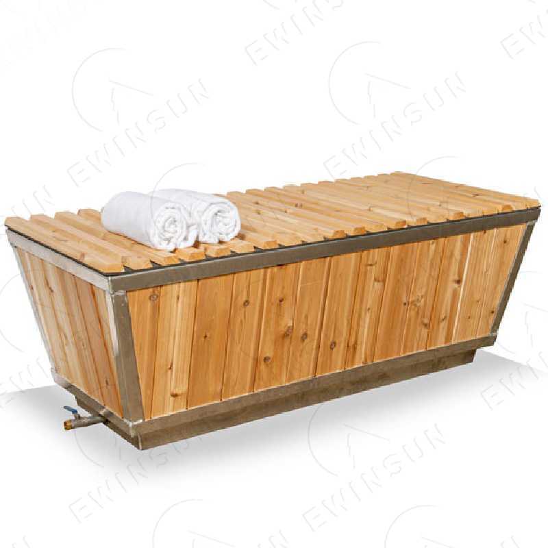 Ewinsun Hot Sale For 1-2people Wooden stainless steel Ice Bath Tub Cover With Cooling System Cold Plunge Therapy Tub