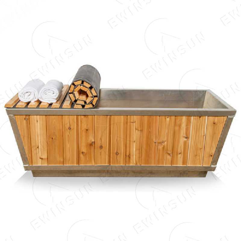 Ewinsun Hot Sale For 1-2people Wooden stainless steel Ice Bath Tub Cover With Cooling System Cold Plunge Therapy Tub