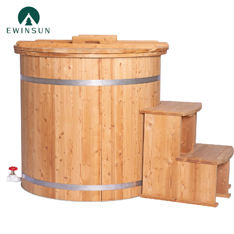 New Wooden Built in stainless steel Ice Bath Tub Cold Plunge For Cold Water Recovery And Medical Therapy