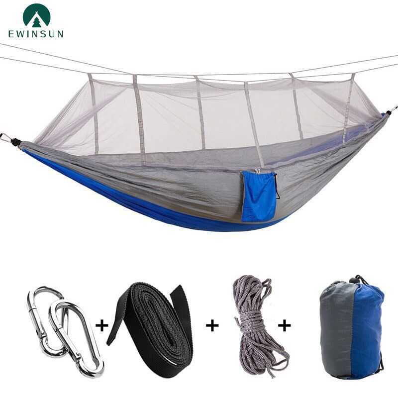 Ewinsun high-quality outdoor wear resistant 210T Nylon Portable Camping Tent Hammock With Mosquito Net