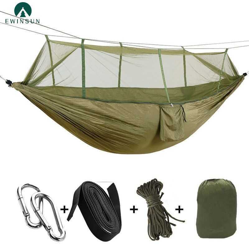 Ewinsun high-quality outdoor wear resistant 210T Nylon Portable Camping Tent Hammock With Mosquito Net