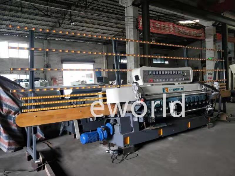 Automatic 11 Motors Decorative Glass Edge Polishing Beveling Edging Machine Fine Grinding Effect With PLC