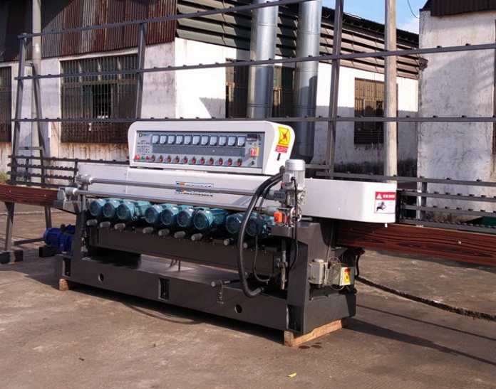 Automatic 11 Motors Decorative Glass Edge Polishing Beveling Edging Machine Fine Grinding Effect With PLC