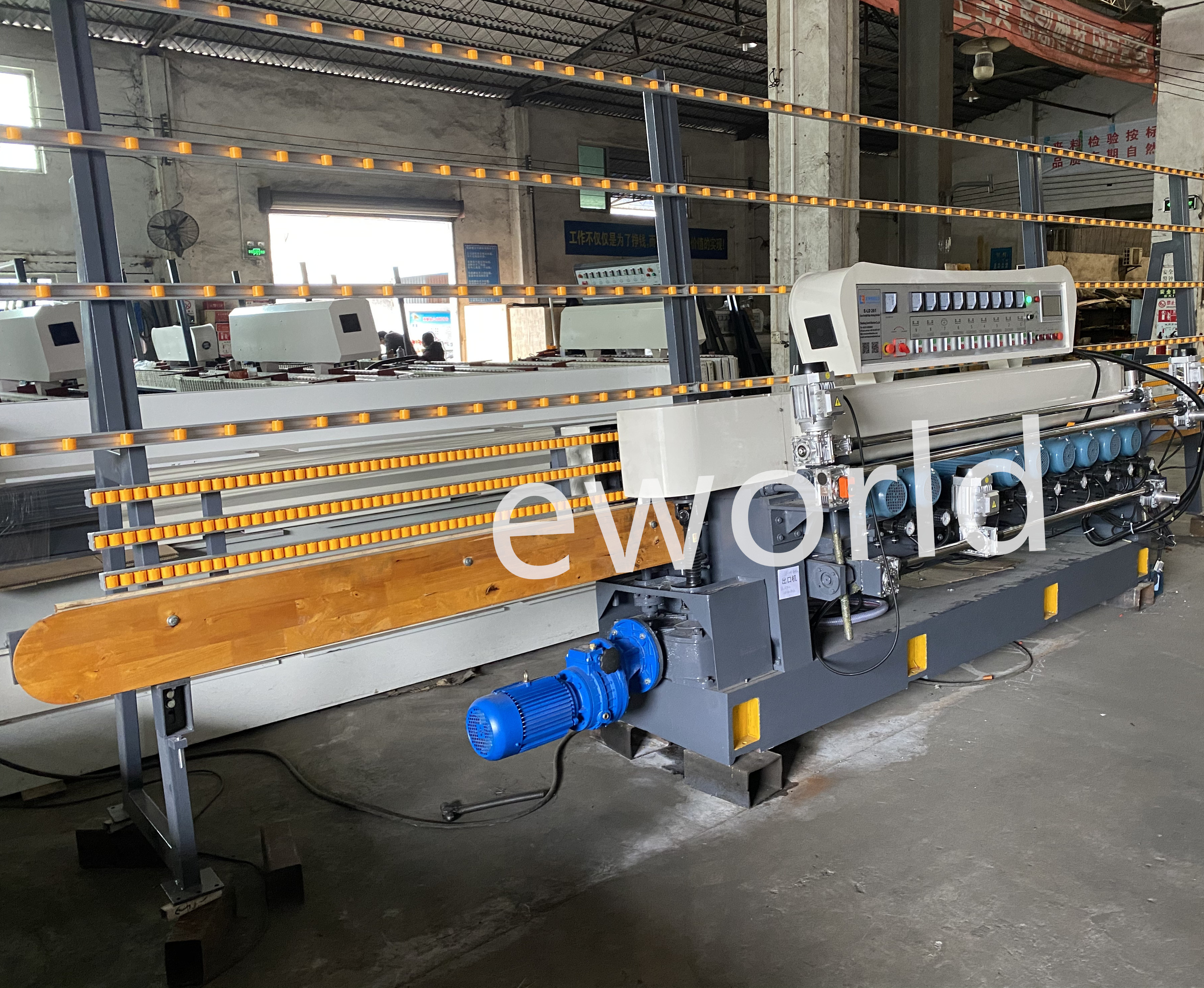 Automatic 11 Motors Decorative Glass Edge Polishing Beveling Edging Machine Fine Grinding Effect With PLC