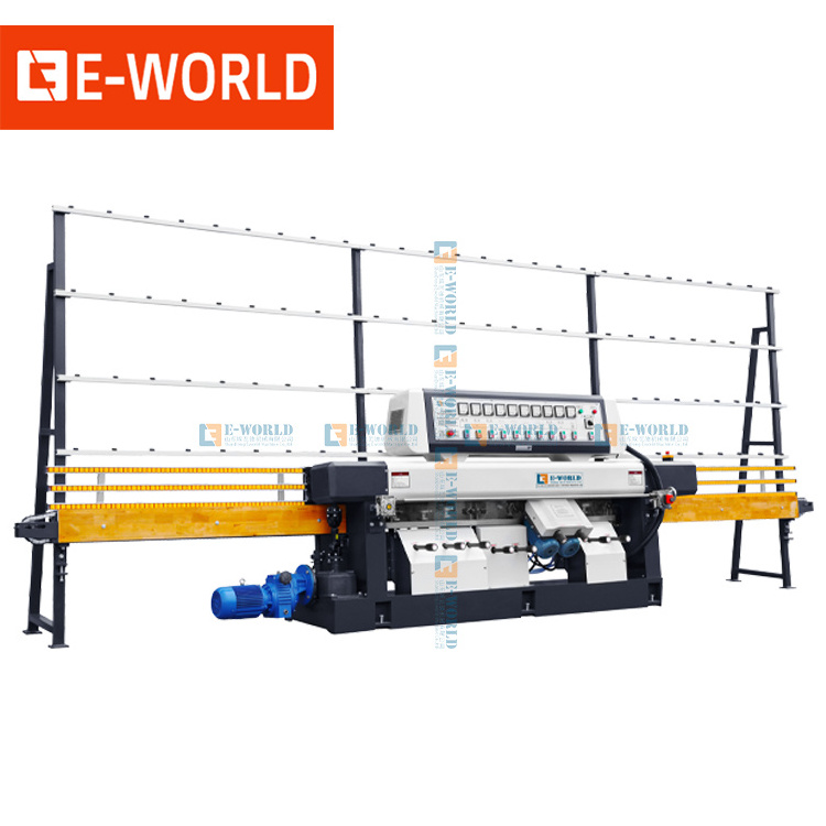 9 Motors glass edging machine glass straight line edging machine glass edge polishing machine