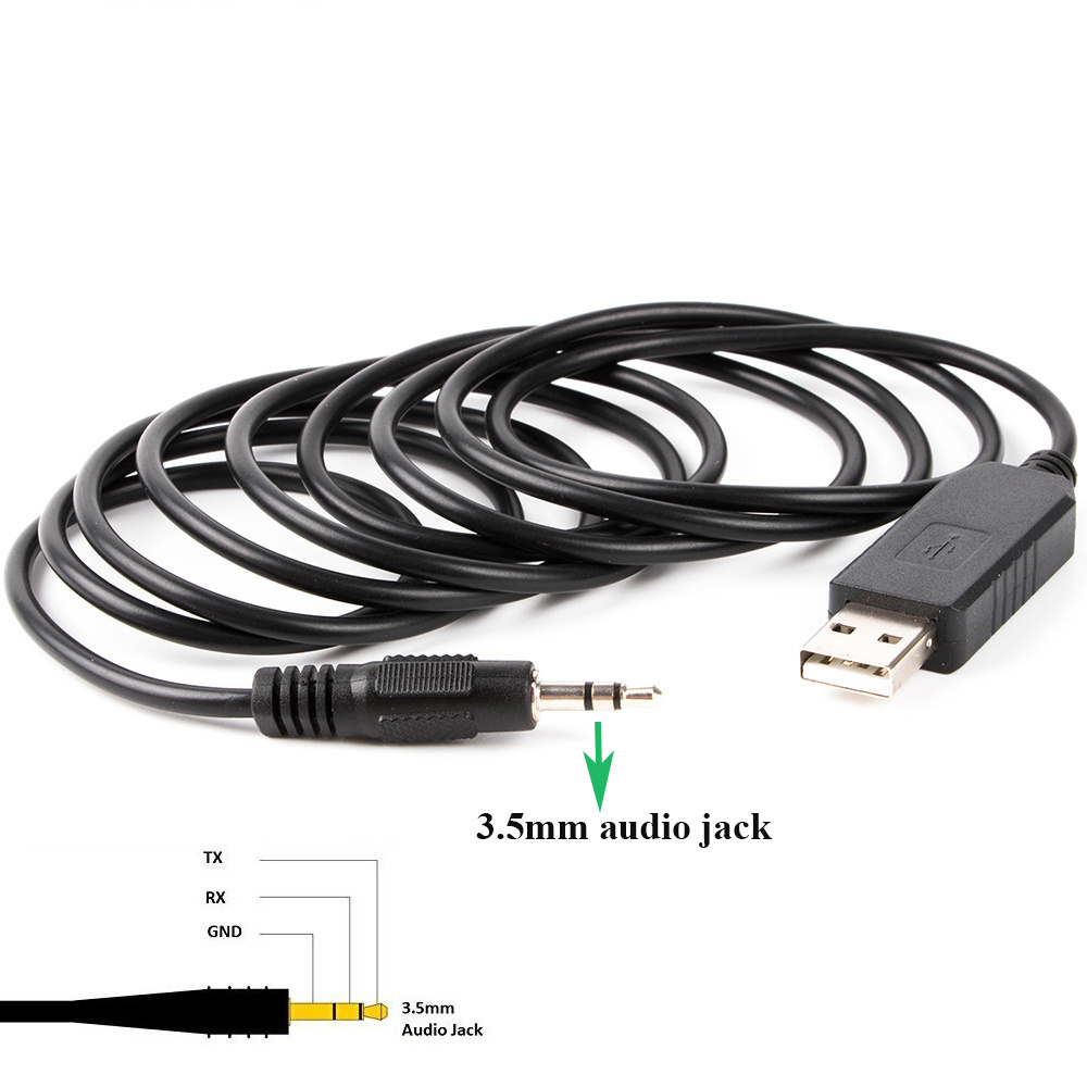 CP2102 USB to UART TTL TRS 3.5mm 2.5mm Stereo Audio Jack Plug TTL 3.3V Serial Programming Cable