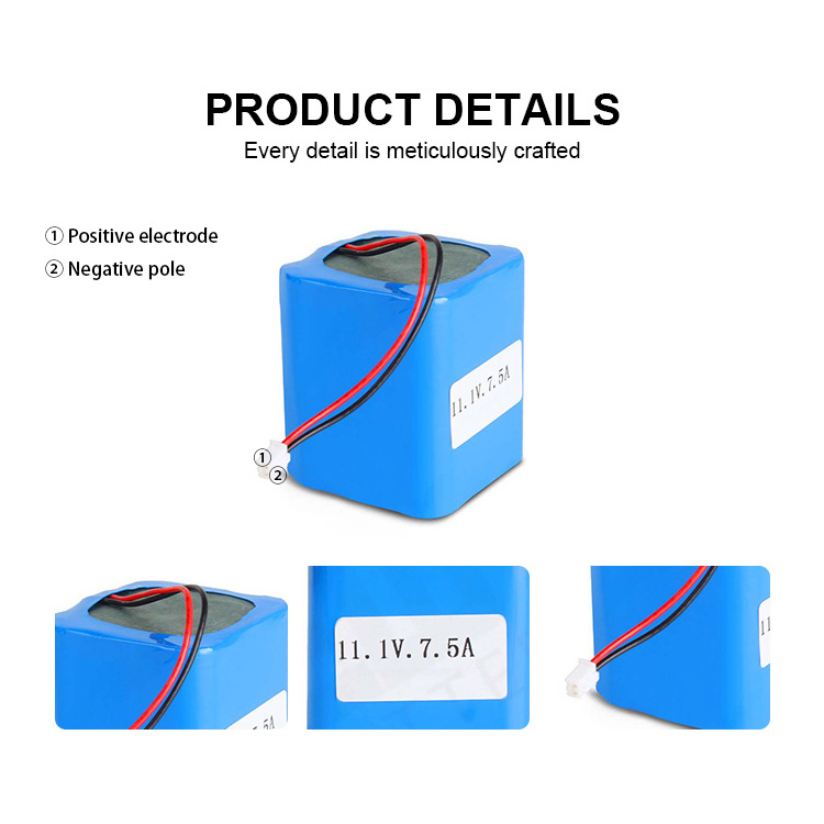 High Quality Custom 18650 11.1v 7500mah Li-ion Lithium Battery Pack