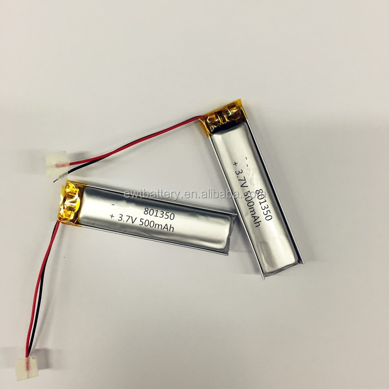 lithium ion polymer battery 3.7v li-ion 500mah lipo battery 801350 for Medical equipment wearable device