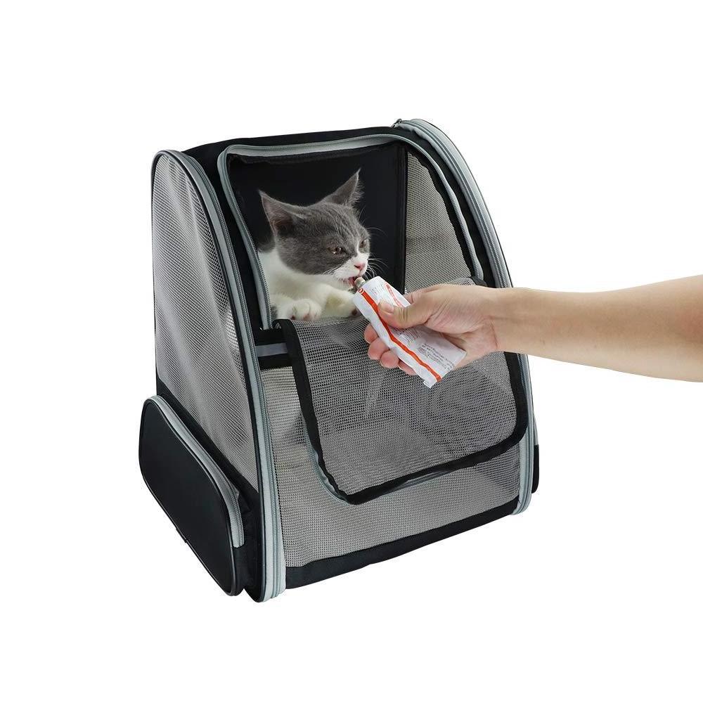 Pet Carrier Backpack for Small Cats and Dog With Two Sided Entry And Safety Features For Travel Hiking Outdoor Use