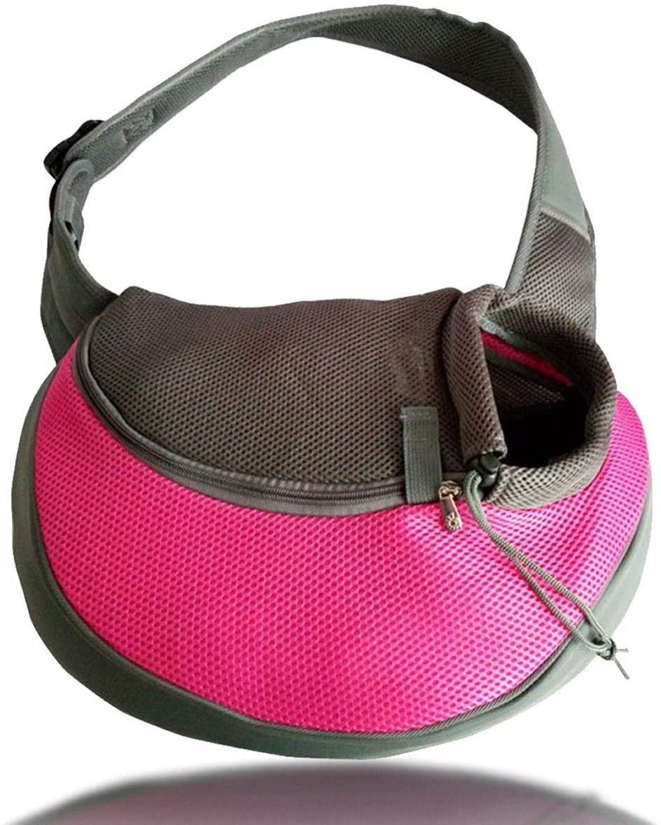 Small Pet Dog Sling Carrier Breathable Mesh Travel Safe Sling Bag Carrier for Dogs Cats