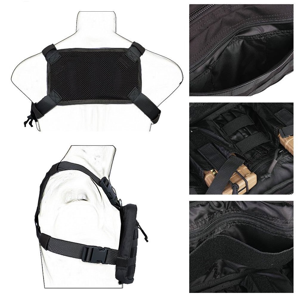 Exbag Men's Waist Chest Thigh Sling Pack Walking Utility Bag Motorcycle Leg Vest Bags For Racing Fishing