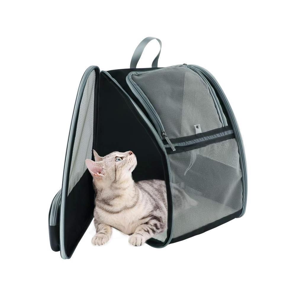 Pet Carrier Backpack for Small Cats and Dog With Two Sided Entry And Safety Features For Travel Hiking Outdoor Use