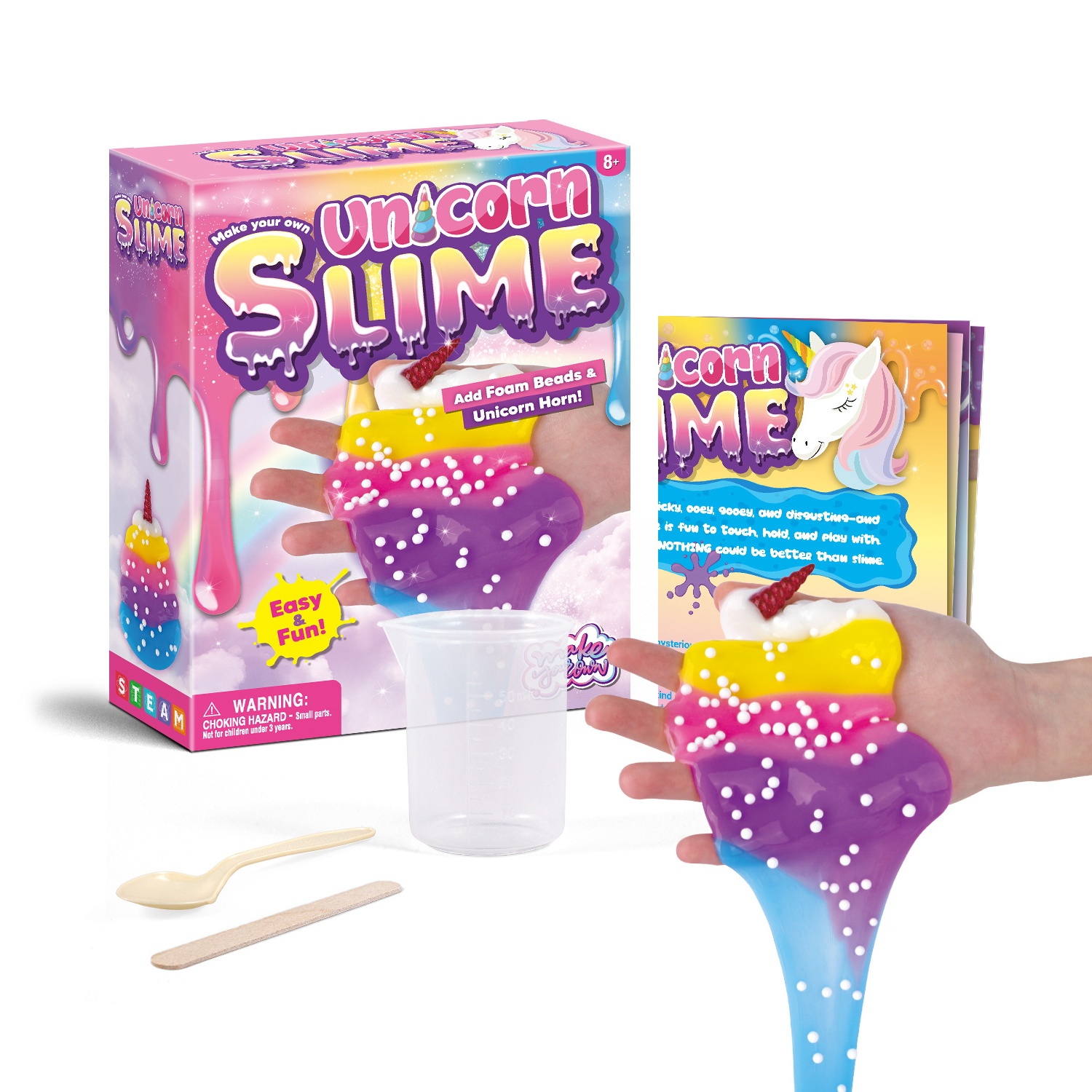 Eco Friendly Toys For kid squeeze toys Playdough For Making Your Own Unicorn Slime With Foam Beads Party Gift DIY Slime Kit