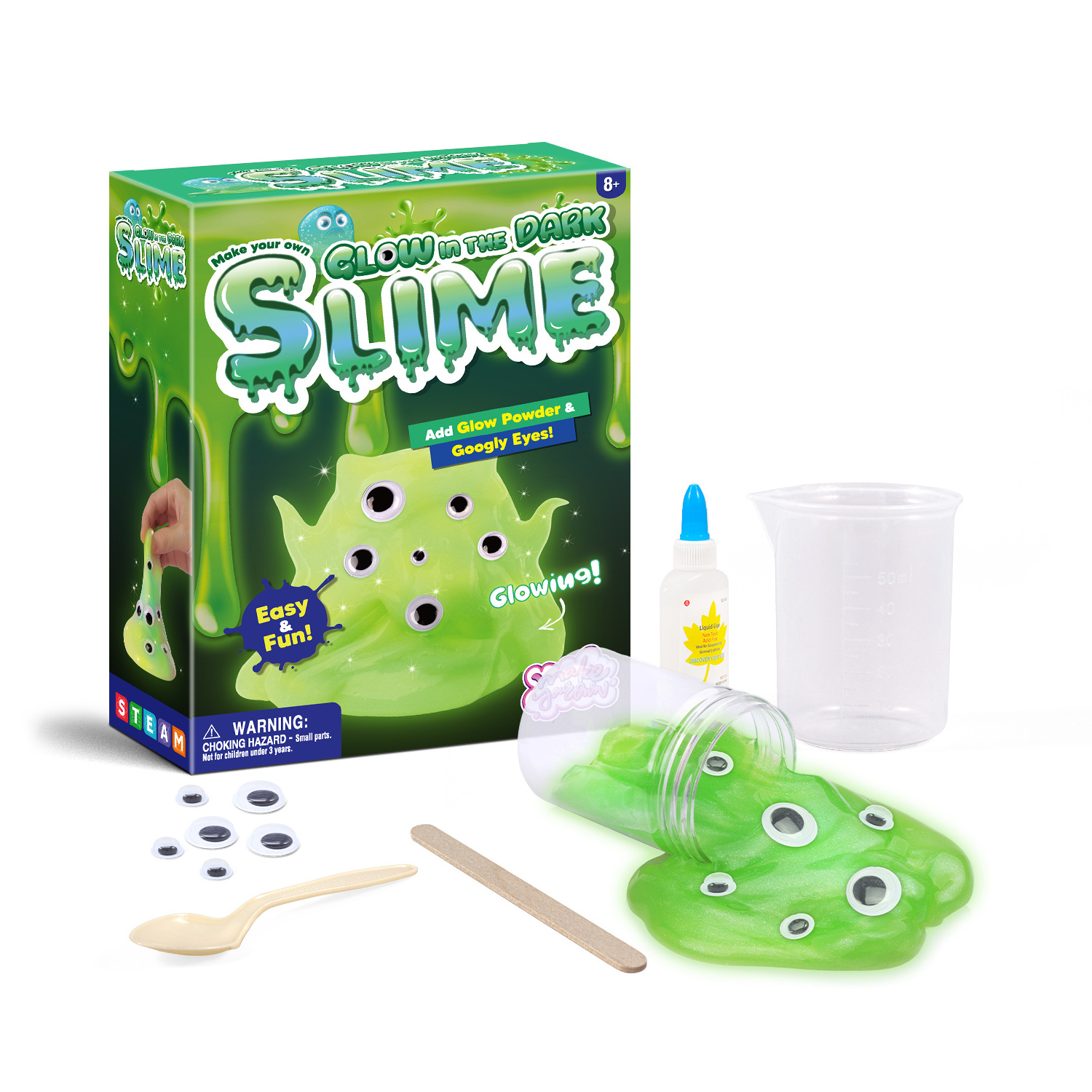 School Supplier Non-Toxic Slime Kits Playdough DIY Kit Green Clear Slime Make Your Own Glow In The Dark Slime Toys For Child