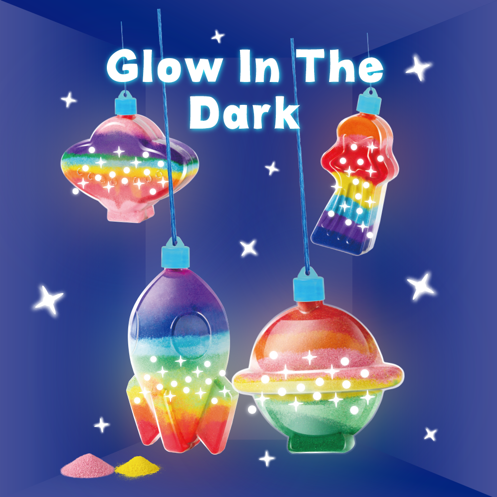 Developmental toys hot product kids learning toy educational kits kid diy craft toy playing glow in the dark space magic sand to