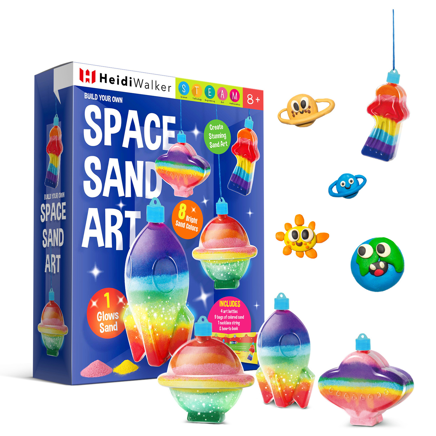 Developmental toys hot product kids learning toy educational kits kid diy craft toy playing glow in the dark space magic sand to