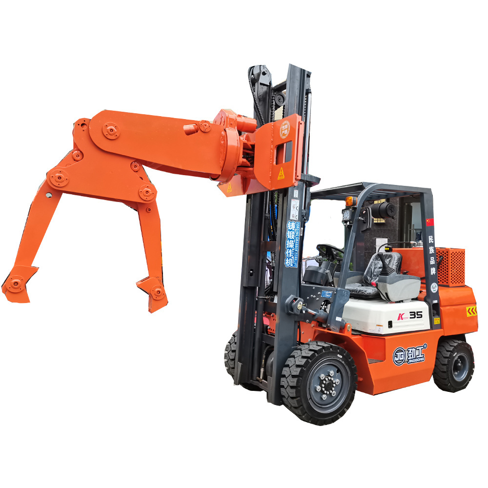 Jinggong Material Handling Machine 3-5m Lifting Height 3-7ton Diesel Forklift with Cushion Tire